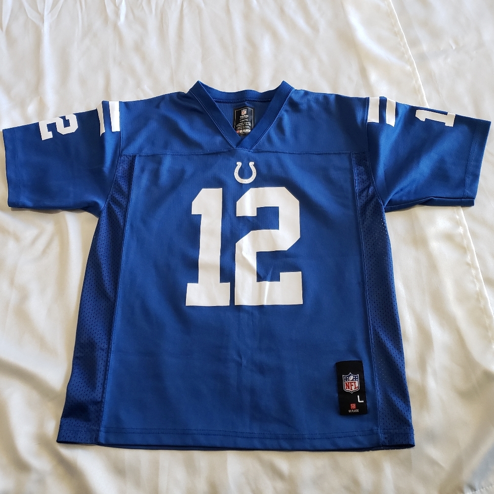 Reebok Indianapolis Colts Andrew Luck Jersey NFL Youth Large Blue Football Shirt - Picture 8 of 8